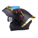 CASCO MOTO JOKER ABATIBLE NEGRO MATE DORADO