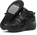 BOTAS DE MOTO DE CUERO PARA HOMBRE NEGRO