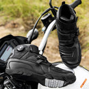 BOTAS DE MOTO DE CUERO PARA HOMBRE NEGRO