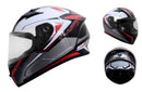 CASCO MOTO YOHE 978 NEGRO ROJO BRILLO