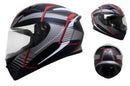 CASCO MOTO YOHE 978 NEGRO ROJO BRILLO