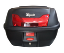 CAJA CAJUELA MOTO CON RESPALDAR XKUDO E-60N NEGRO 42LT