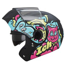 CASCO MOTO ABATIBLE ICH KIDS LOVE AZUL MATE
