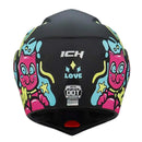 CASCO MOTO ABATIBLE ICH KIDS LOVE AZUL MATE