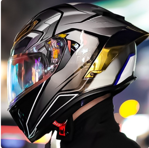 Casco de moto dorado sale