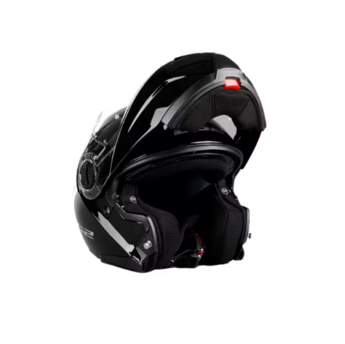 CASCO MOTO LS2 FF325 ABATIBLE STROBE NEGRO BRILLO Importaciones Pegaso