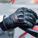 GUANTE MOTO VEMAR CUERO NEGRO