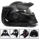 CASCO MOTO DEPREDADOR NEGRO MATE CERTIFICADO CON TRENZAS Y LUZ LED