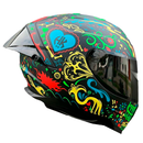 CASCO MOTO HOKEN DOBLE VISOR CON ALERON CERTIFICADO ECER 2206 YELLOW DISEÑO