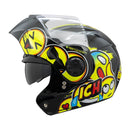 CASCO MOTO ABATIBLE ICH KIDS EMOJI MULTICOLOR BRILLO