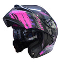CASCO MOTO SOMAN ABATIBLE MORADO POLARIZADO