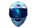 CASCO MOTO BIHR DOBLE VISOR CELESTE BLANCO VISOR IRIDIUM DAMA MUJER