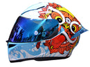 CASCO MOTO BIHR DOBLE VISOR CELESTE BLANCO VISOR IRIDIUM DAMA MUJER