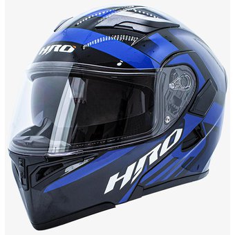 Casco moto negro y azul hot sale