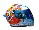 CASCO MOTO BIHR DOBLE VISOR CELESTE BLANCO VISOR IRIDIUM DAMA MUJER
