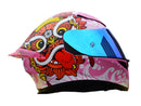 CASCO MOTO BIHR DOBLE VISOR ROSADO BRILLO BUHO DAMA MUJER IRIDIUM
