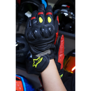 GUANTES MOTO ALPINESTAR CUERO CELER ROJO VERDE