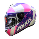 CASCO MOTO AXXIS DRAKEN DEKERS B5 MORADO BLANCO ROSA MATE