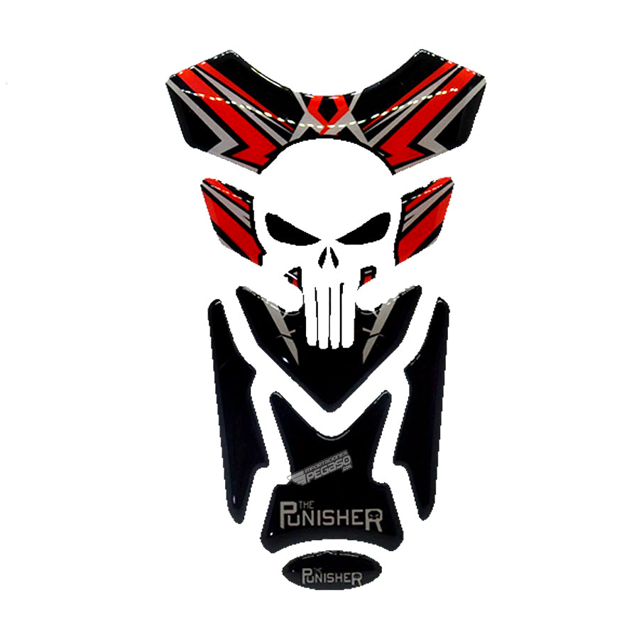 Adesivo 3D The Punisher Per Serbatoio Moto: Protezione In Resina Poliuretanica 14x20 Cm