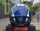 CASCO MOTO FIBRA BY NZI HELMETS AZUL GRIS BRILLO