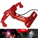 SOPORTE DE PLACA ANGULO AJUSTABLE + LUCES LED PARA MOTO