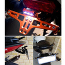 SOPORTE DE PLACA ANGULO AJUSTABLE + LUCES LED PARA MOTO