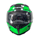 CASCO MOTO ABATIBLE HRO ZILET BRILLO VERDE