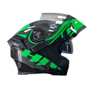 CASCO MOTO ABATIBLE HRO ZILET BRILLO VERDE