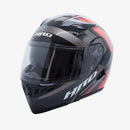 CASCO MOTO ABATIBLE HRO FEITH NEGRO ROJO BRILLO