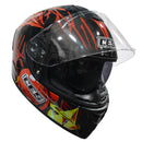 CASCO MOTO CES DOBLE VISOR CON ALERON JOKER ROJO