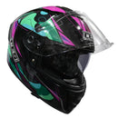 CASCO MOTO CES DOBLE VISOR CON ALERON CAMU VERDE