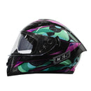 CASCO MOTO CES DOBLE VISOR CON ALERON CAMU VERDE