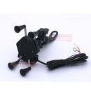 HOLDER SOPORTE PORTA CELULAR MOTO CON CARGADOR 12V METAL