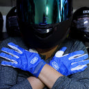 GUANTES MOTO DEPORTIVOS CROSS AZUL BLANCO 100%