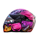 CASCO MOTO XTRONG DISEÑO PAYASO IT ROSA BRILLO