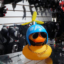 PATO MOTERO CASCO CELESTE ADORNO PARA MOTO BICICLETA