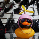 PATO MOTERO CASCO ROSA ADORNO PARA MOTO BICICLETA