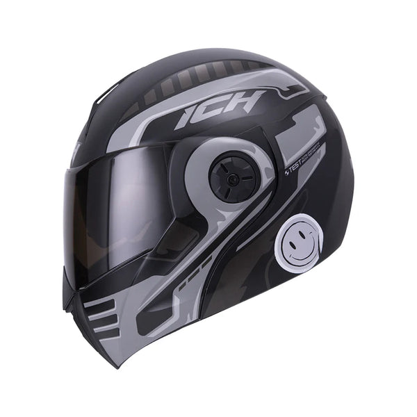 CASCO ICH ABATIBLE ROBOTO GRIS NEGRO MATE