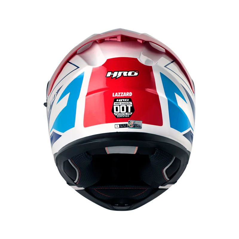 CASCO MOTO ABATIBLE HRO 3440 DV LAZZAR BLANCO ROJO