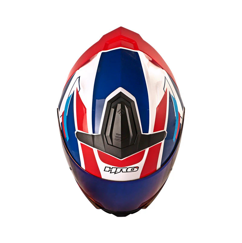 CASCO MOTO ABATIBLE HRO 3440 DV LAZZAR BLANCO ROJO