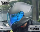 CASCO MOTO CES ICON DOBLE CERTIFICADO VISOR DIA Y NOCHE AZUL GRIS MATE
