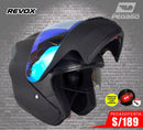 CASCO REVOX MOTO ARTICULADO DOBLE VISOR DIURNO AZUL