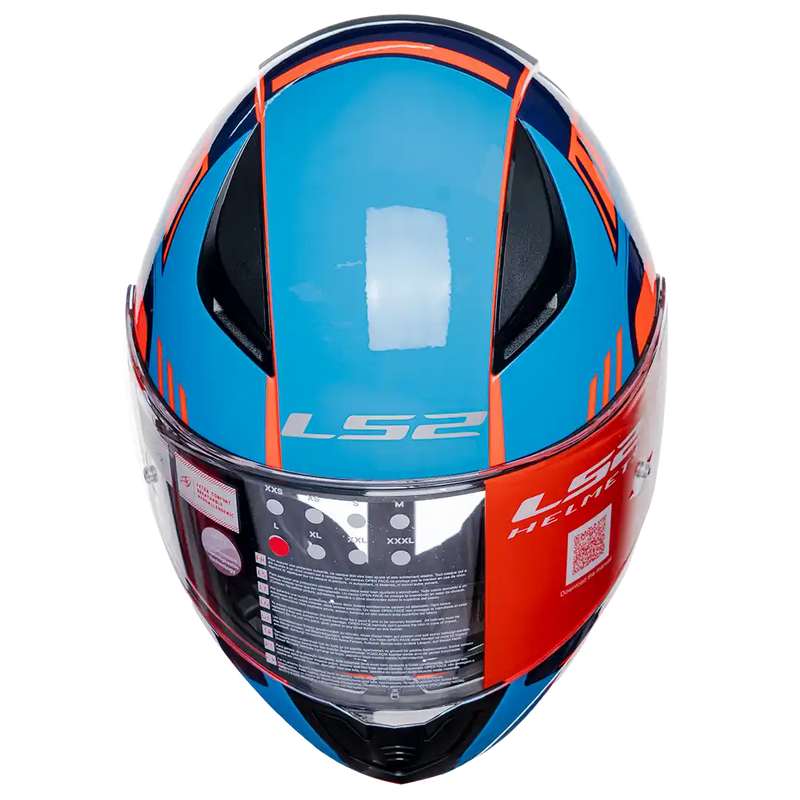 CASCO INTEGRAL LS2 FF353 DESTRIP AZUL NARANJA CELESTE