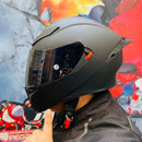 CASCO MOTO AXOR EX BIHR NEGRO MATE POLARIZADO DOBLE VISOR