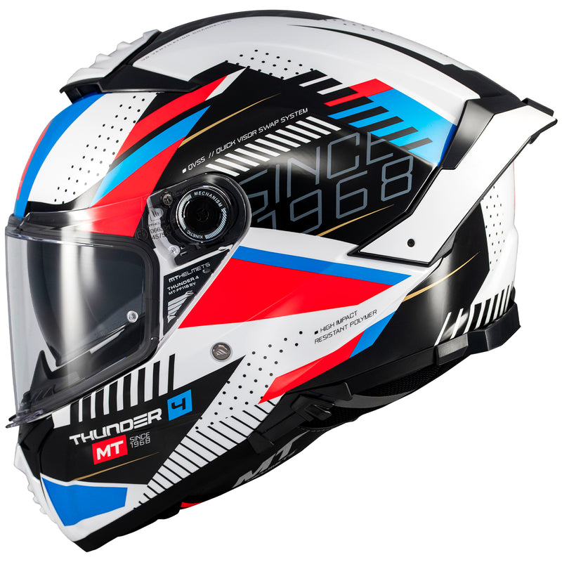 CASCO MOTO MT THUNDER 4 SV LUMINENCE A7 BLANCO BRILLO