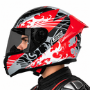 Casco integral para moto LS2 VIGO KAME negro mate / rojo – V. OSCURO