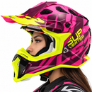 CASCO MOTO MUJER CROSS LS2 MX470 ROSADO/AMARILLO
