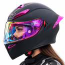 CASCO MOTO BIHR ZAFIRO ROSA DOBLE VISOR DIURNO