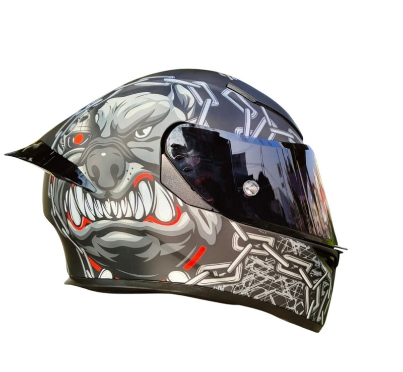 CASCO MOTO BIHR BULLDOG GRIS NEGRO MATE DOBLE CERTIFICADO