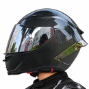 CASCO MOTO AXOR EX BIHR FIBRA DE CARBONO BRILLO ALERON GRIS